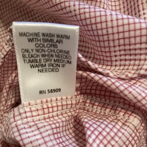 Murano Performance Mens Large Red Plaid Short Sleeve Collared Shirt - Picture 13 of 14